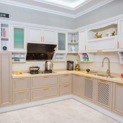Modern Affordable Luxury Style Aluminium Aluminum Wood Grain Kitchen and Durable Furniture Various Design Kitchen Cabinets
