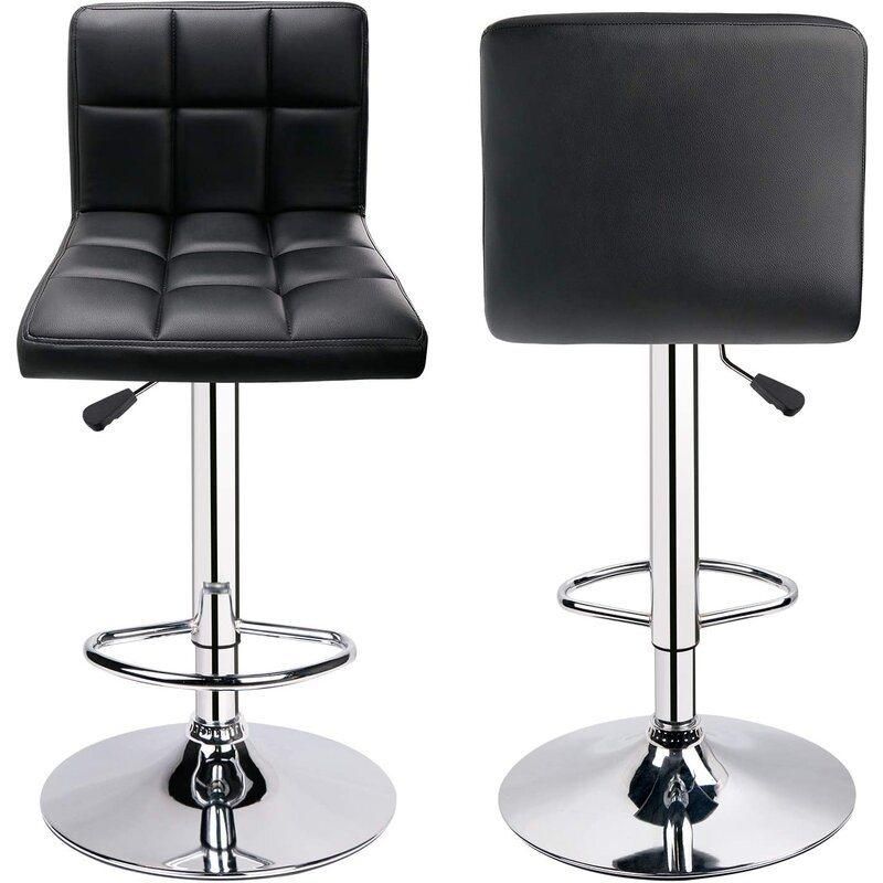 Bar Chair High Bar Chair Nordic Bar KTV High Stool European Rose Gold White PU Bar Chair with Footrest