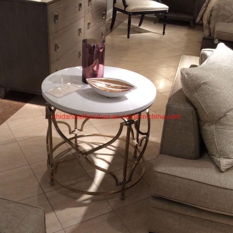 Luxury Dubai Golden Stainless Steel Leg European Style Coffee Table