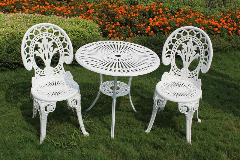 Cast Aluminium Black Garden Table Outdoor Patio Round Dining Table