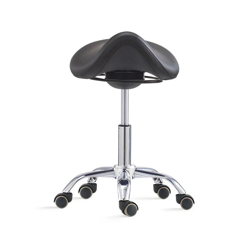 Portable Saddle Salon Beauty Salon Stool Adjustable with Wheels