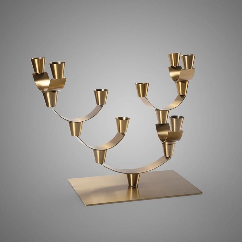 Candle Metal Candlestick Holders for Wedding Event Candelabra Candle Stand Black