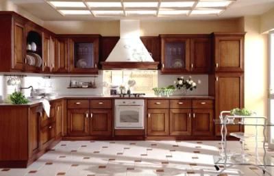 Modular Cherry Solid Wood Kitchen Cabinets for American Projects and Wholesale