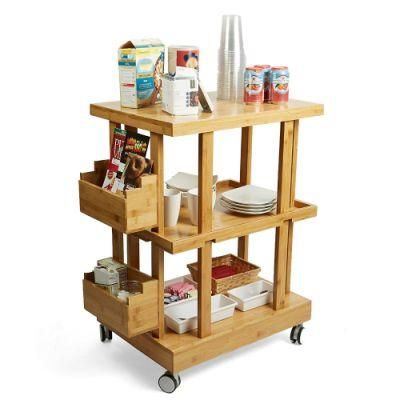 3-Tier Bamboo Kitchen Utility Cart
