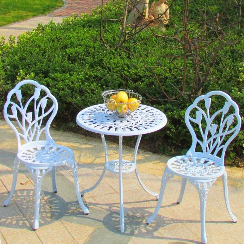 Cast Aluminium Black Garden Table Outdoor Patio Round Dining Table