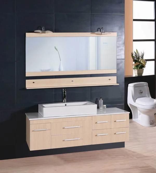 European Style Modern MDF Bathroom Vanity with Ceramic Basin