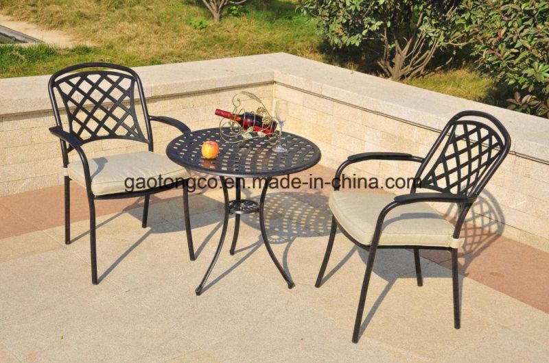 Die Cast Aluminum Outdoor Patio Furniture Rose 3 Piece Bistro Sets