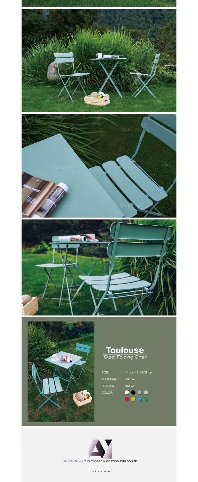 New Design Balcony Furniture Portable Folding Space Saving Garden Dining Chair