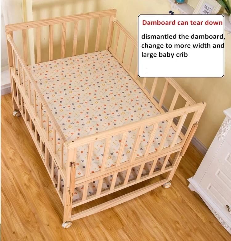 Baby Cot Crib Wood Double Toddler Bed Non-Toxic Infant Twins Bed