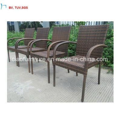C-Stackable Modern Outdoor Rattan Chair with Handrail