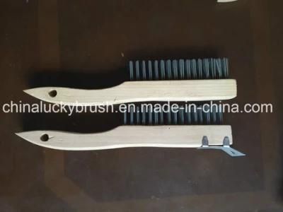 Wooden Base Steel Wire Brush with Schleifer for USA/European (YY-496)