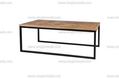 Nordic Country Farm House Design Furniture Nature Reclaimed Fir Wood and Black Iron Coffee Table