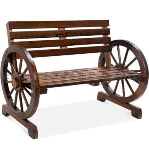 Garden Wagon Wheel Wood Bench