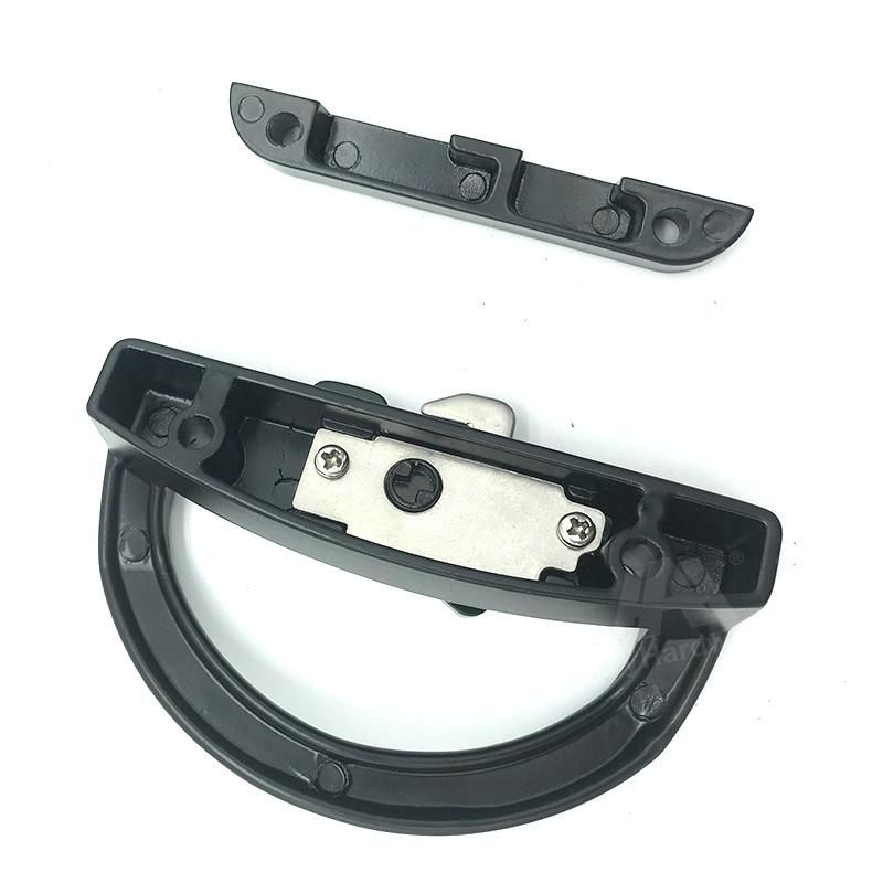 D Shape Easy-Install OEM Factory Luxury Black Color Aluminum Sliding Door Handle with Lock