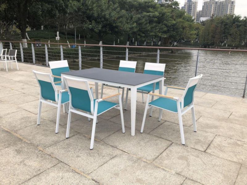 Metal European OEM Customized 6 Seater Dining Set Outdoor Chair