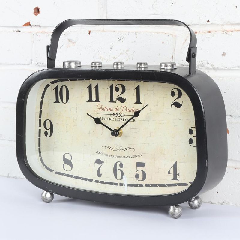 Metal Table Clock with Radio Shape for Home Decor, Leader & Unique Table Clock, Desk Clock, Iron Table Clock, Promotional Gift Clock, Radio Table Clock