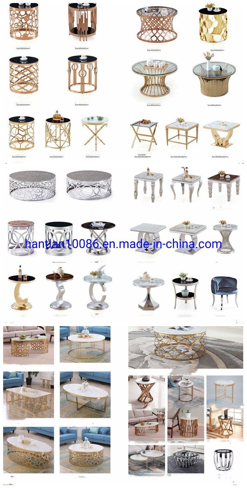 French and European Fashion S Shape Design Gold Mirror Wedding Dining Table