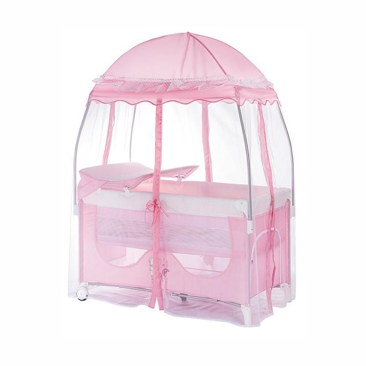 Luxury Baby Playpen with Princess Mosquito Net / Factory Hot Selling Baby Playpen High Quality Safety