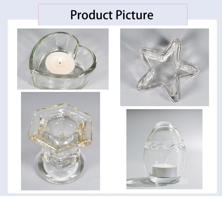 Customized Hexagonal Shape Transparent Glass Candle Holder for Decoration