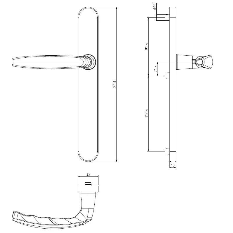 Decorative Luxury Design Swing Door Handle Brass Pull Door Handle