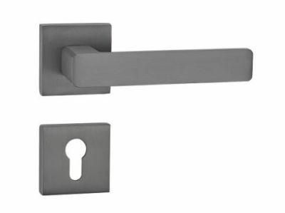 2022 Special Design Brass Black Square Door Handle Matt Black Door Handle