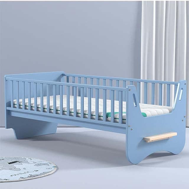 Manufacturer Solid Wood Bed Folding Baby Cot with Mosquito Net