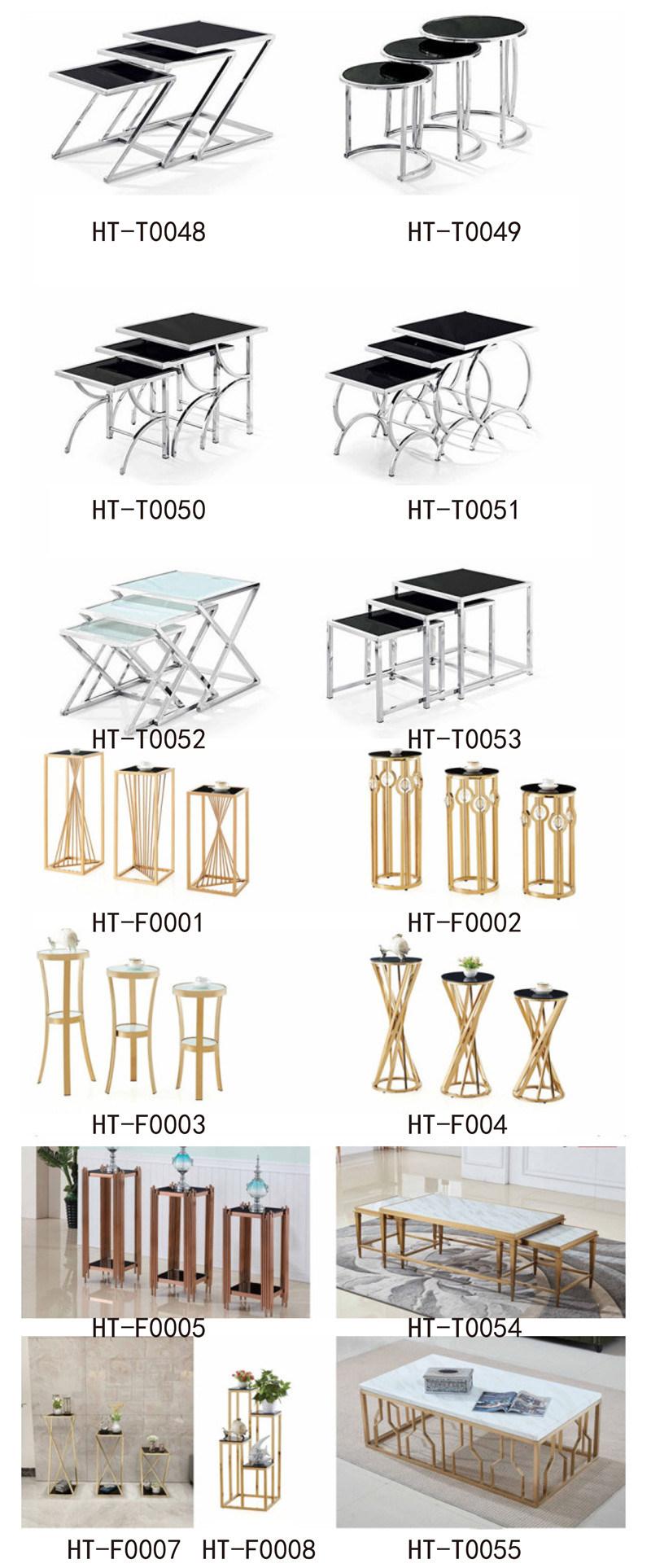 New Style 3+2+1 Stainless Steel Tea Table with Special-Shaped Display Table Flower Stand