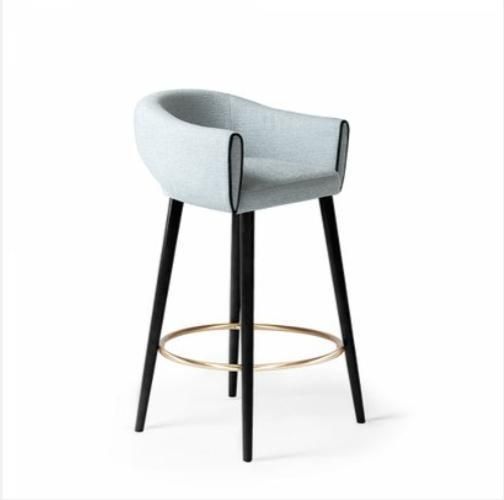 Bar Chair High Bar Chair Nordic Bar KTV High Stool European Rose Gold White PU Bar Chair with Footrest