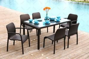 Concise Style Hotel Outdoor Rattan Garden Furniture Sets