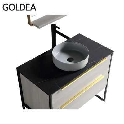 Goldea Modern Hangzhou Bathroom Furniture Vanity Wooden Basin Cabinet Standing MDF Manufacture