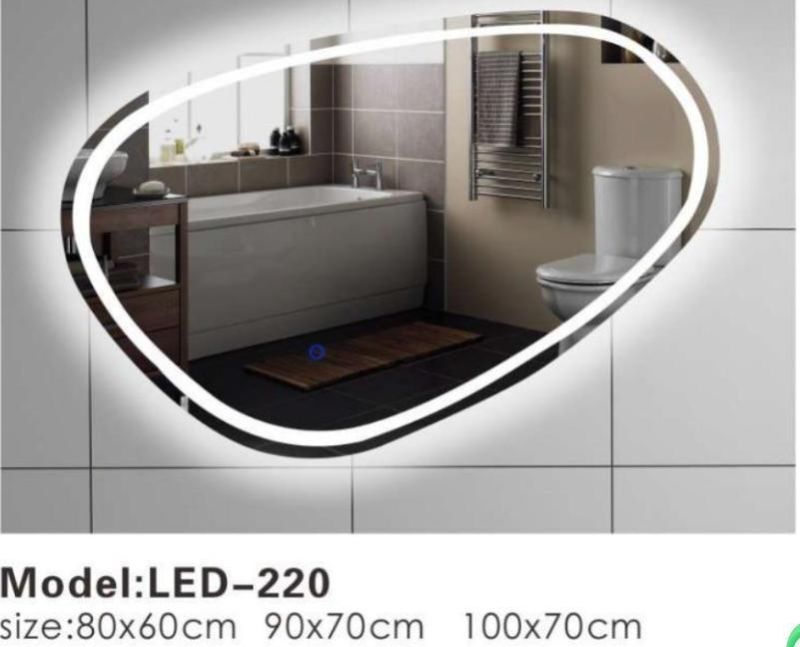 Irregular 36inches European CE LED Smart Bathroom Wall Mirror Espejo