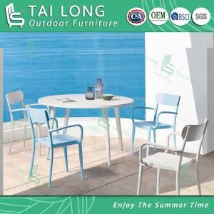 Chinese Outdoor Aluminum Dining Chair with Round Dining Table Garden Furniture