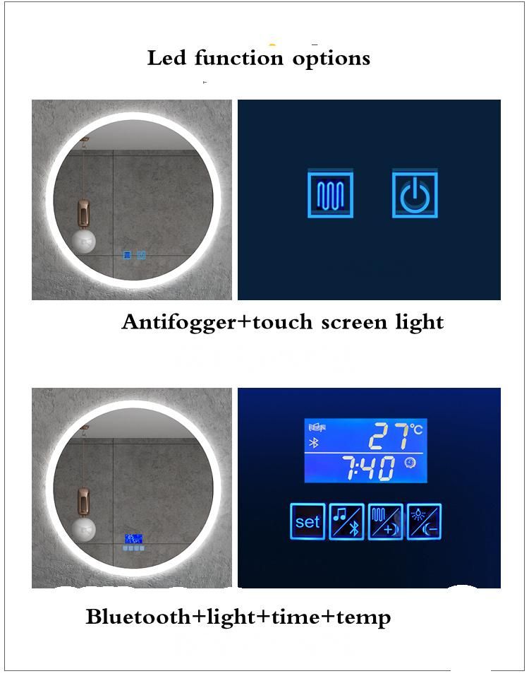 Irregular 36inches European CE LED Smart Bathroom Wall Mirror Espejo