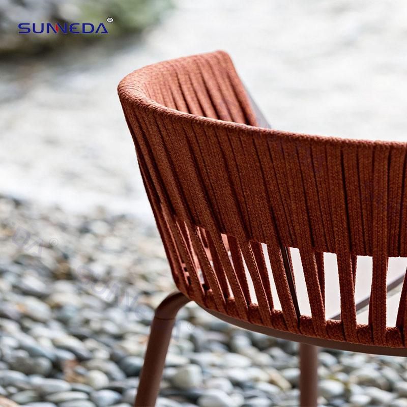 New Design Outdoor Rope Woven Furniture Garden Weather-Proof Dining Chair