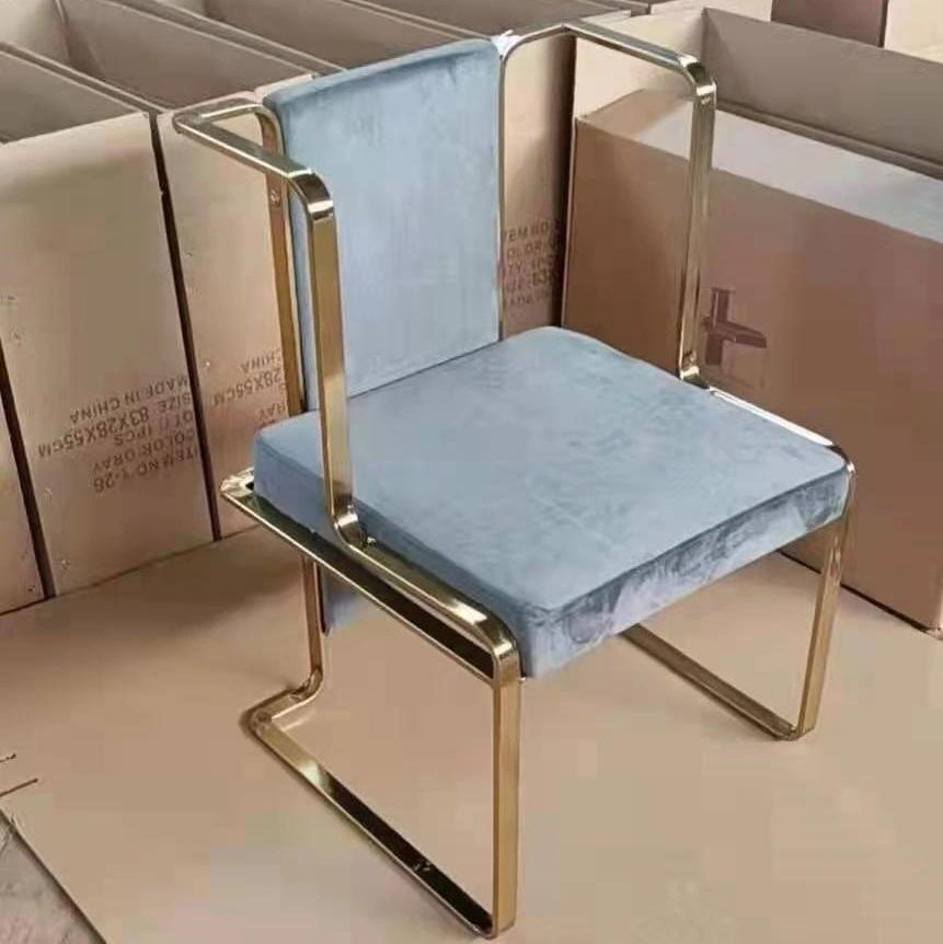 European Design Dining Room Furniture Velvet Steel Leg Dining Chair