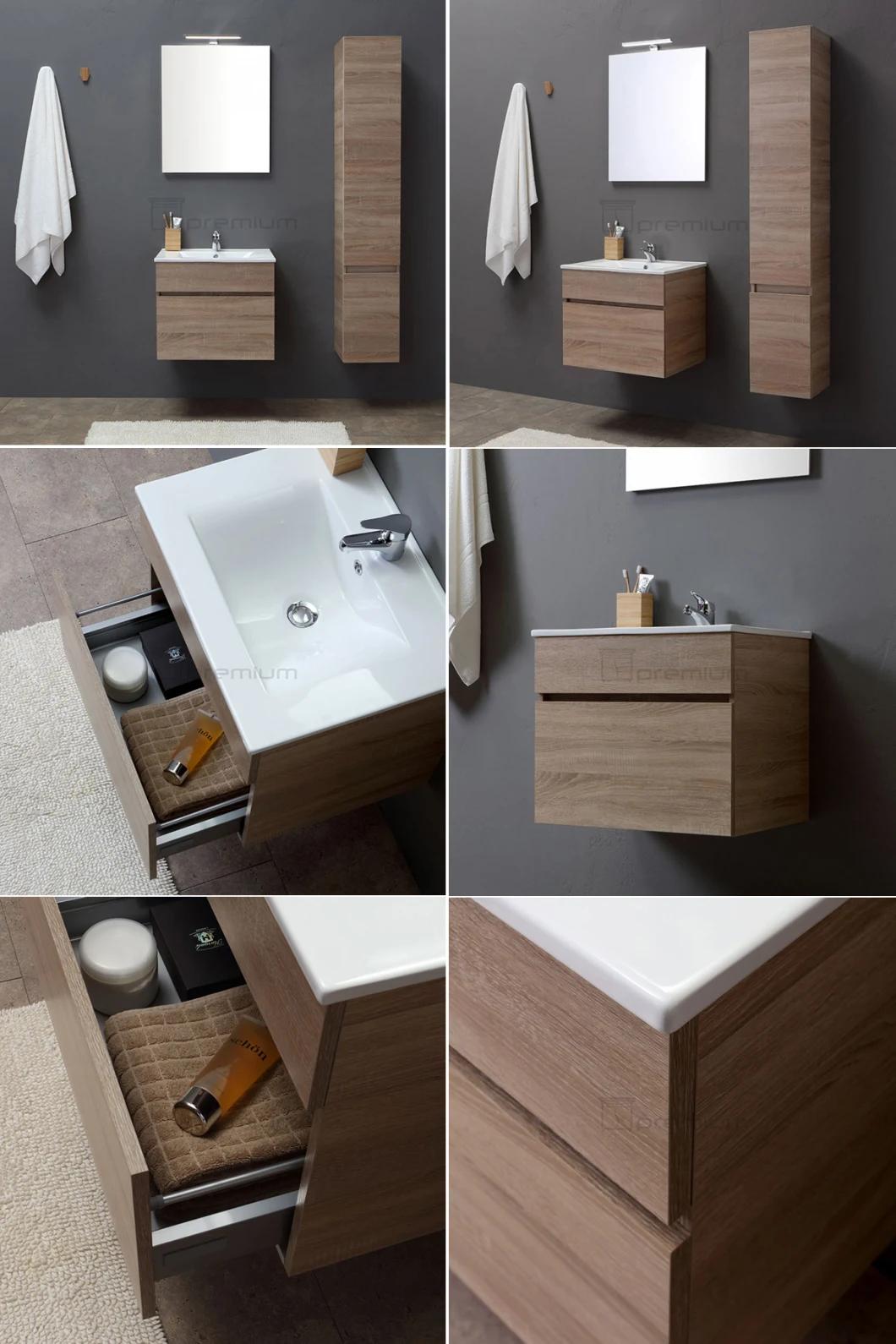 European Modern Laminated Wooden Bathroom Cabinet Furniture Wholesale Italian Laminated Bathroom Cabinet MDF Furniture Bath Vanities