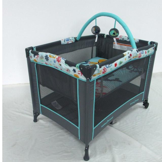 European Standard Multifunction Baby Play Yard, Supplier Easy Folding Metal Frame Baby Playpen/