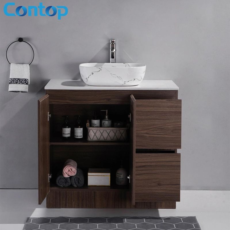 Wood Grain Color Vanity Tops Bathroom Cabinets Contemporary and Minimalist Styled Vanity Bathroom Vanities
