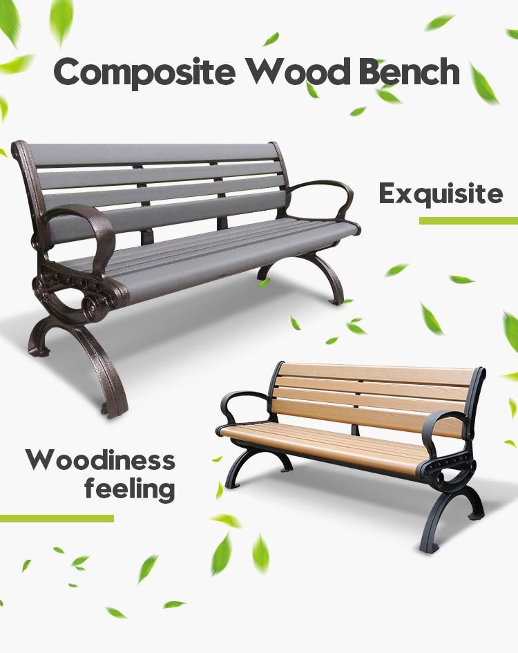 Anti-UV Non-Cracking Weathering Resistant Outdoor Street Bench for Park or Garden