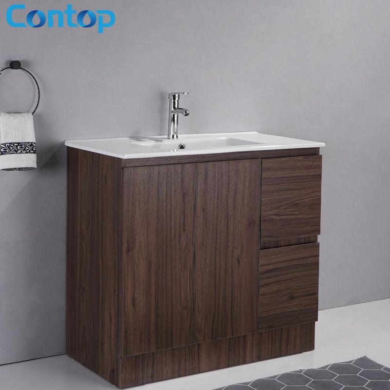 Modern Floor Mounted Single Washbasin Bathroom Vanity Cabinet with Drawer