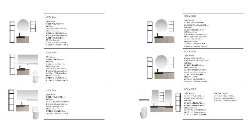 in Stock European New Design Fashionable Khaki Wall Hung One Sink Bathroom Vanity Cabinet