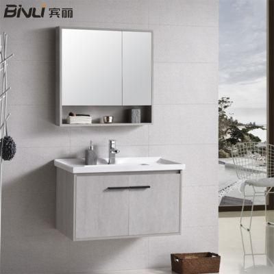 European Style Bathroom Furniture Set Single Bathroom Vessel Sink Waterproof Bathroom Cabinet with Mirror