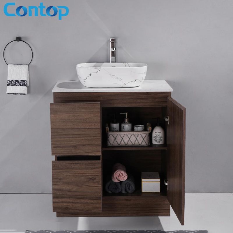 Chine Style Modern Floating Bath Top Single Sink Bathroom Vanity Cabinet