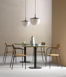 New Fashion Design Metal Restaurant Dining Chair with Armrest