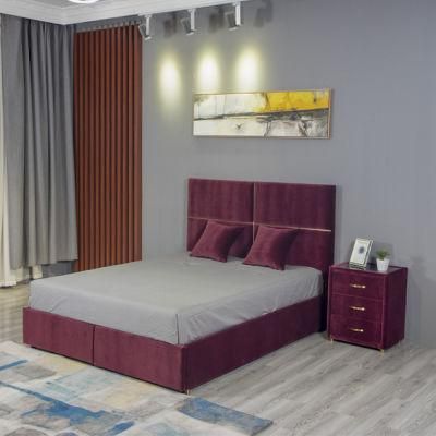 Huayang European Modern Light Luxury Bedroom Furniture Leather Bed King Bed
