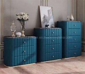 A92 European Fancy Designed Blue Drawer Cabinet Chest