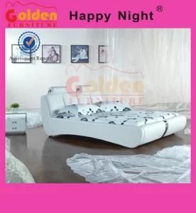 Top Quality European Style White Leather Bed 2818