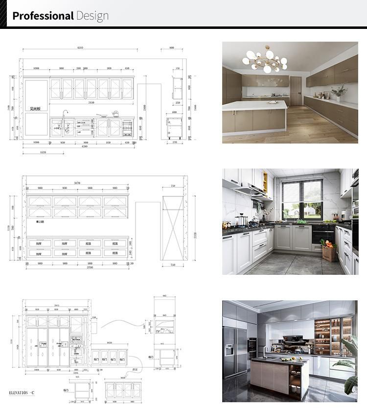 Modular Kitchen Cabinets Standard Modern European Black Kitchens Cabinet Design for Sale