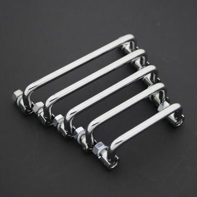 Mechanical Equipment Toolbox Metal Folding Puller Push Handle Silver Tone 11cm