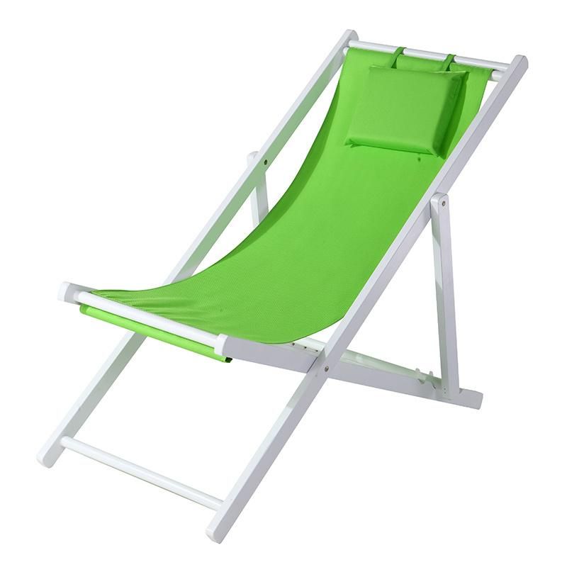 Classic 4 Position Adjustable Outdoor Wooden Folding Deck Chair Beach Chair